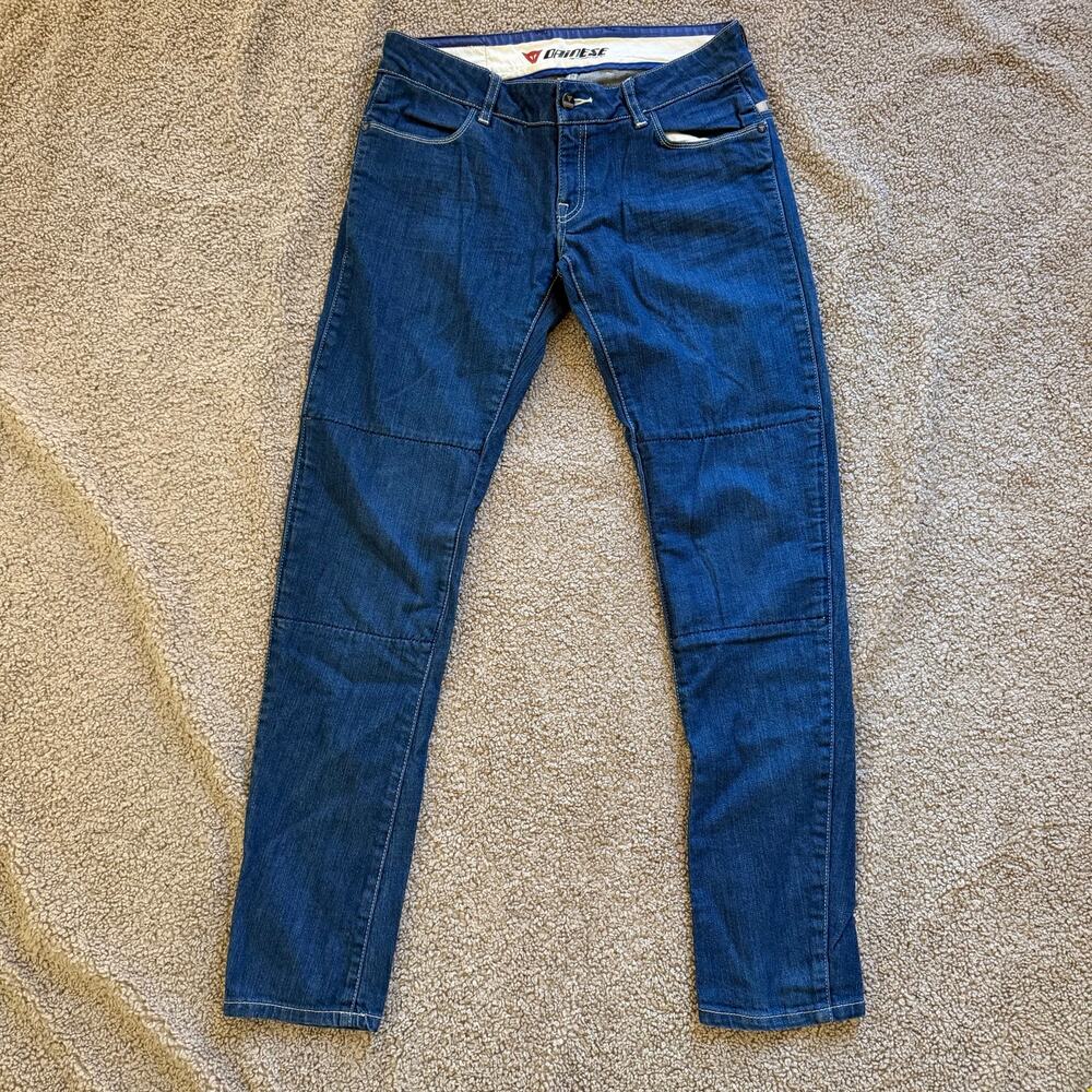 Dainese D-Tec Motorcycle Riding Jeans Mens 29x32 Blue Denim Reinforced Knees